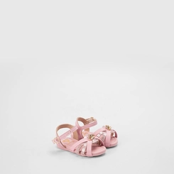 Sandália Bebê Molekinha Glitter Detalhe Coroa Rosa