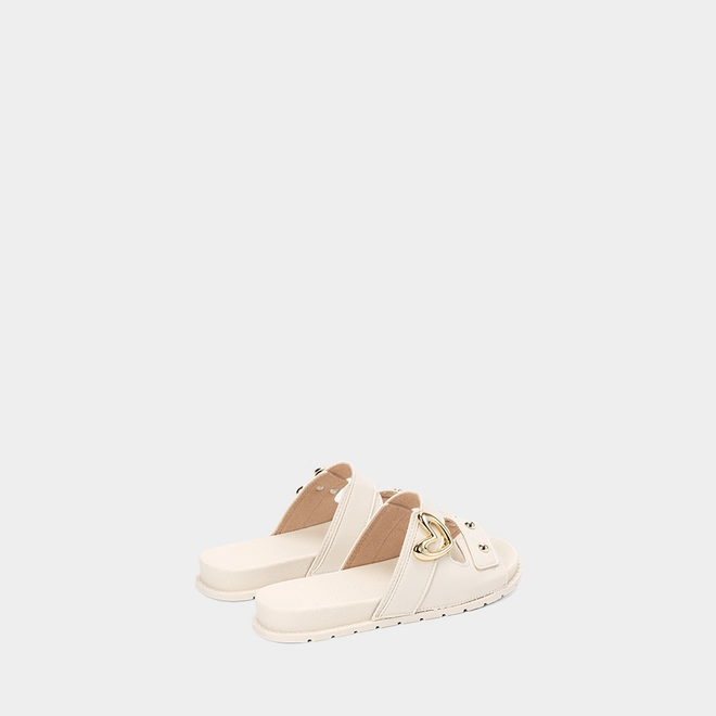 Rasteira Infantil Pepete Molekinha Coração Off White