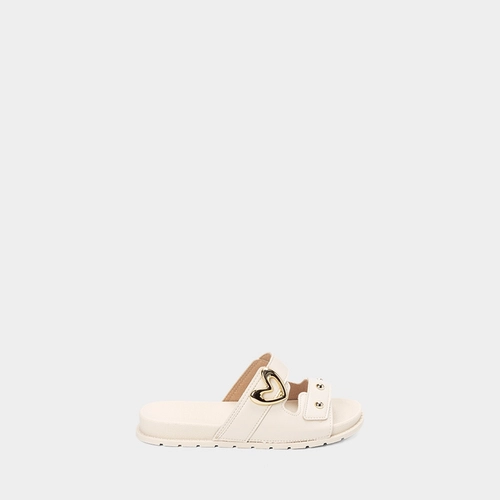 Rasteira Infantil Pepete Molekinha Coração Off White