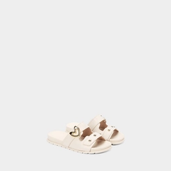Rasteira Infantil Pepete Molekinha Coração Off White