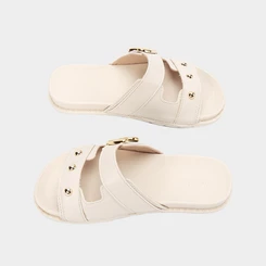 Rasteira Infantil Pepete Molekinha Coração Off White
