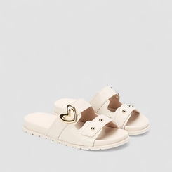 Rasteira Infantil Pepete Molekinha Coração Off White