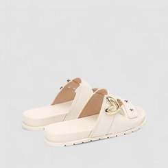 Rasteira Infantil Pepete Molekinha Coração Off White