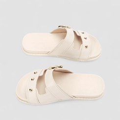 Rasteira Infantil Pepete Molekinha Coração Off White