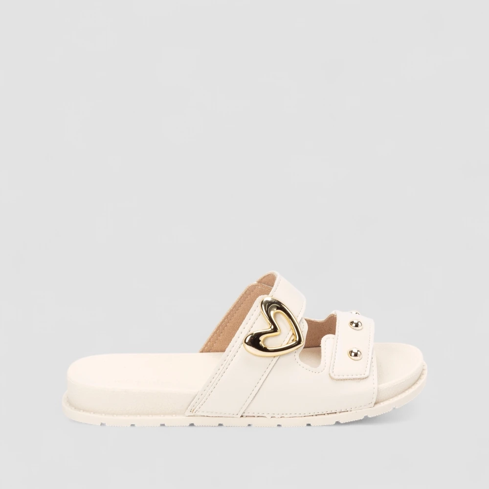 Rasteira Infantil Pepete Molekinha Coração Off White