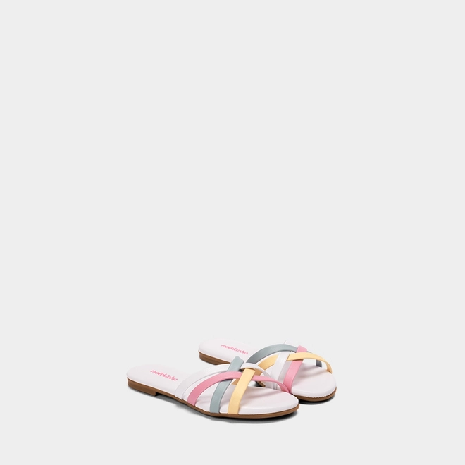 Rasteirinha Infantil Molekinha Multitiras Cruzadas Multicolor