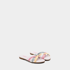 Rasteirinha Infantil Molekinha Multitiras Cruzadas Multicolor