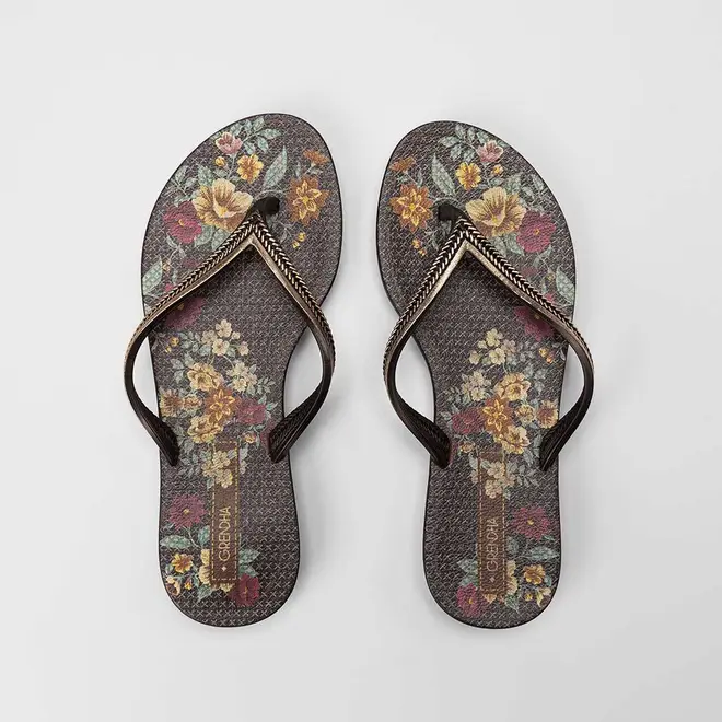 Chinelo Feminino Grendha Flores Preto