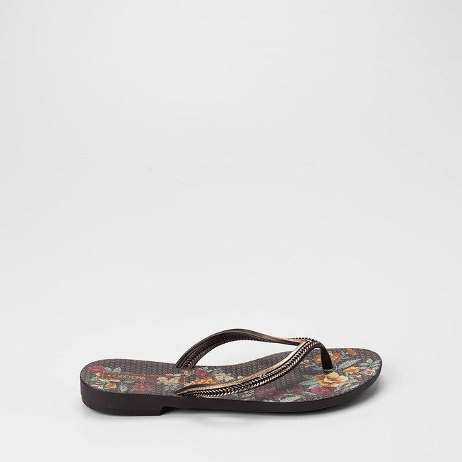Chinelo Feminino Grendha Flores Preto