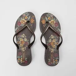 Chinelo Feminino Grendha Flores Preto