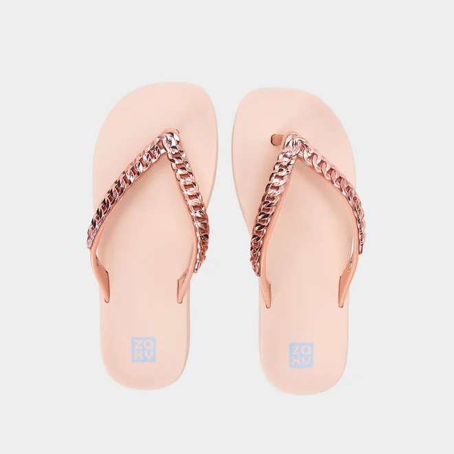 Chinelo Zaxy Hype Corrente Dourada Nude