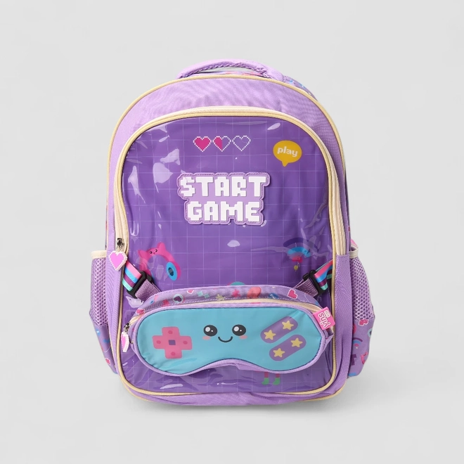 Mochila Infantil Yins Start Game Com Estojo Roxo