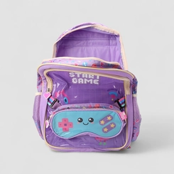 Mochila Infantil Yins Start Game Com Estojo Roxo