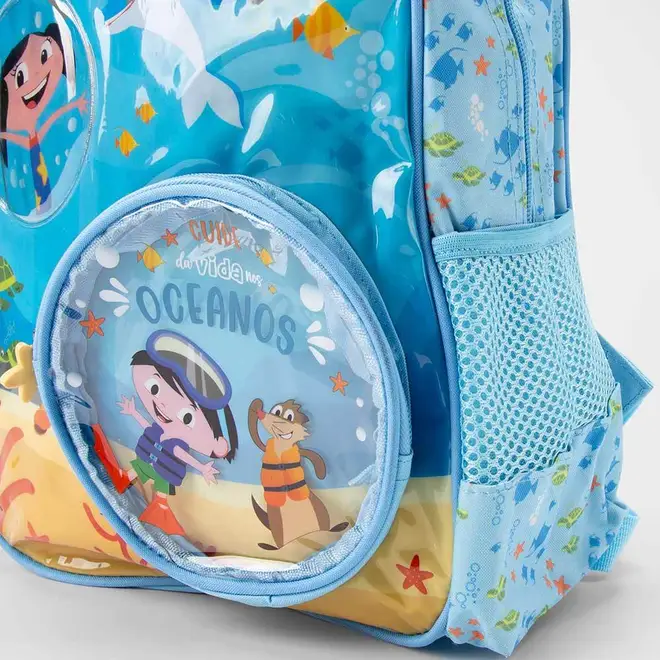 Mochila Infantil Yins Show Da Luna Fundo Do Mar Azul