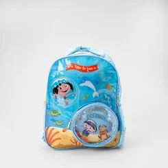 Mochila Infantil Yins Show Da Luna Fundo Do Mar Azul