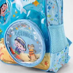 Mochila Infantil Yins Show Da Luna Fundo Do Mar Azul
