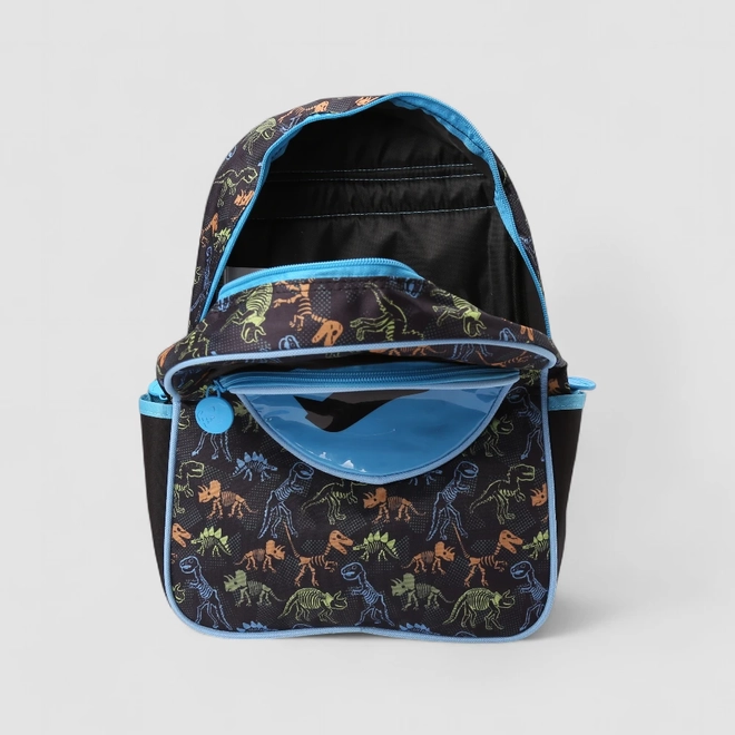 Mochila Infantil Yins Dinossauro Preto & Azul