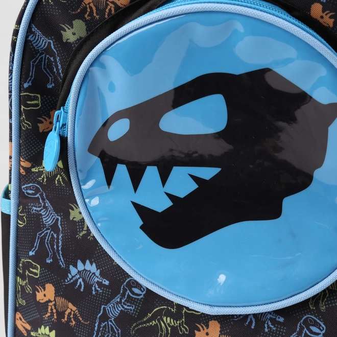 Mochila Infantil Yins Dinossauro Preto & Azul