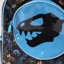 Mochila Infantil Yins Dinossauro Preto & Azul