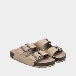Papete Masculina Cartago Fivela Bege & Marrom