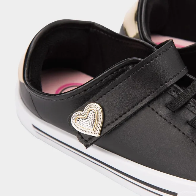 Tênis Casual Infantil Molekinha Detalhe Coração Preto