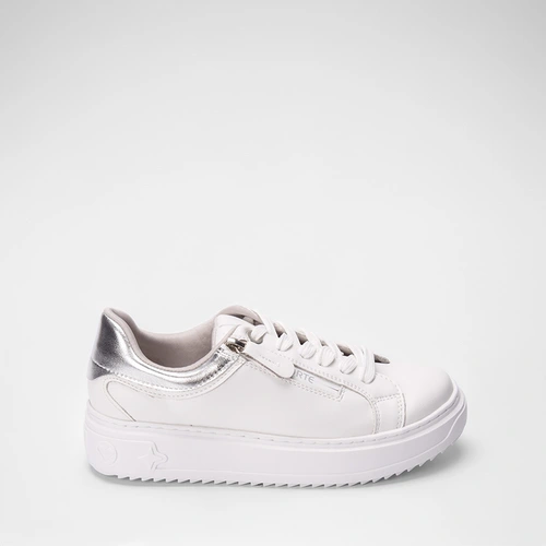 Tênis Via Marte Casual Flatform Detalhe Ziper Branco