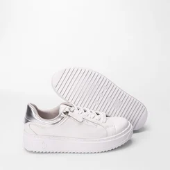 Tênis Via Marte Casual Flatform Detalhe Ziper Branco