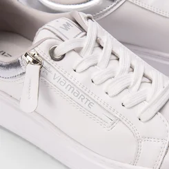 Tênis Via Marte Casual Flatform Detalhe Ziper Branco