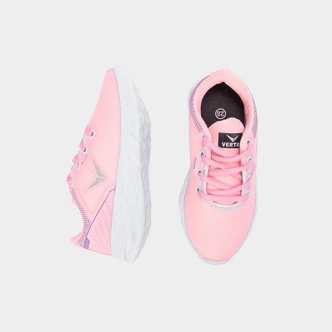 Tênis Infantil Vertus Jogging Detalhe Logo Tecido Rosa & Lilás