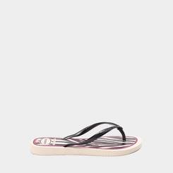 Chinelo Feminino Havaianas Slim Animals Zebra Original Bege