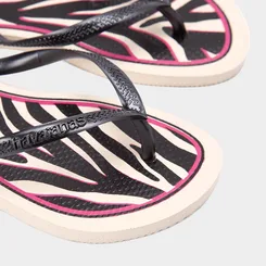 Chinelo Feminino Havaianas Slim Animals Zebra Original Bege