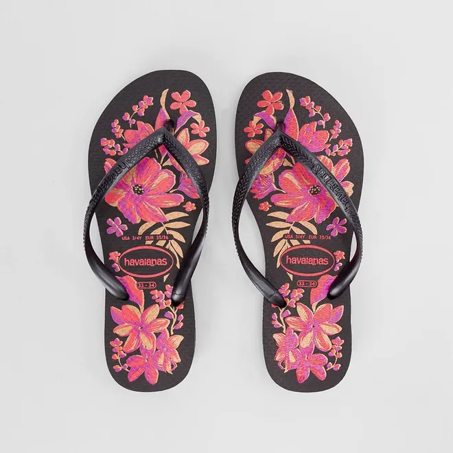 Chinelo Feminino Havaianas Slim Organic Original Preto
