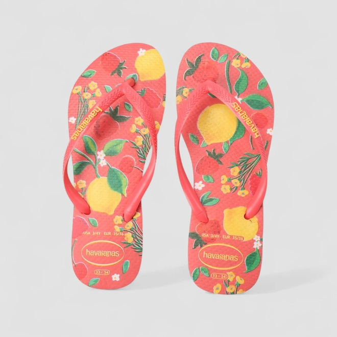 Chinelo Feminino Havaianas Original Estampa Frutas Rosa