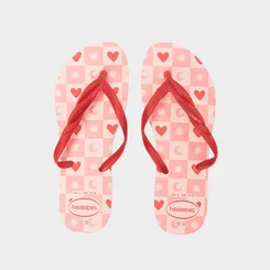 Chinelo Feminino Havaianas Fantasia Style II Original Corações Rosa