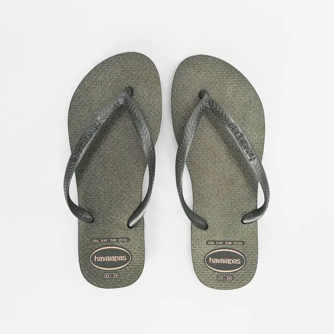 Chinelo Feminino Havaianas Slim Gloss Glitter Original Verde