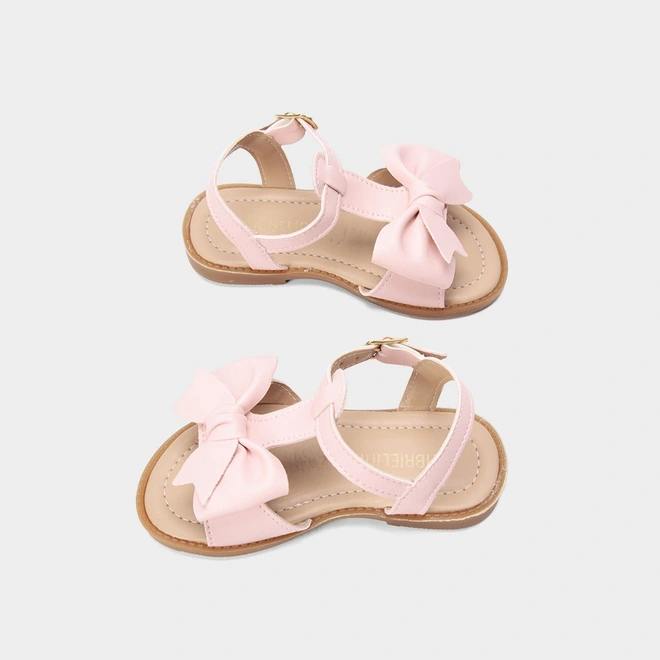 Sandália Rasteira Gabrielinha Infantil Laço Rosa