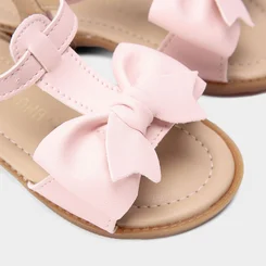 Sandália Rasteira Gabrielinha Infantil Laço Rosa