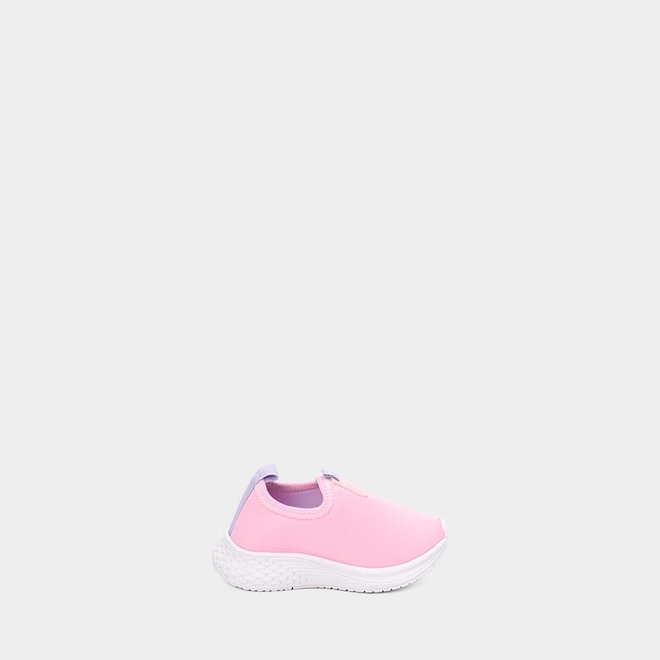 Tênis Esportivo Bebê Vertus Jogging Logo Pespontos Tecido Rosa & Lilás