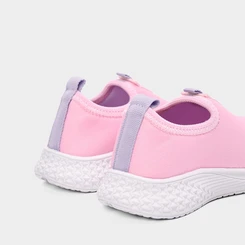 Tênis Esportivo Bebê Vertus Jogging Logo Pespontos Tecido Rosa & Lilás