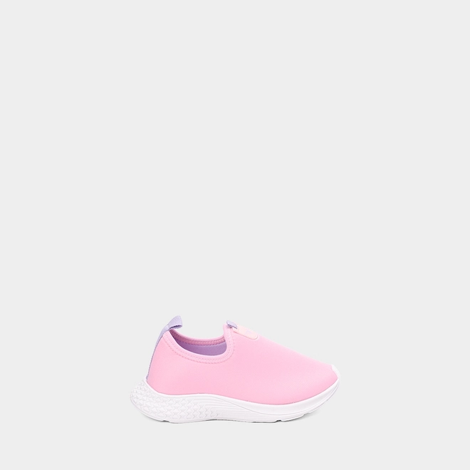 Tênis Infantil Vertus Jogging Logo Pespontos Tecido Rosa & Lilás