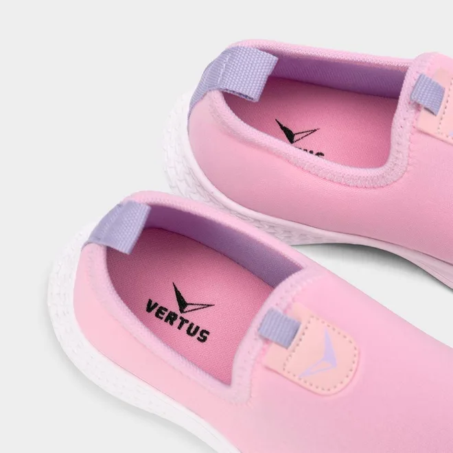 Tênis Infantil Vertus Jogging Logo Pespontos Tecido Rosa & Lilás