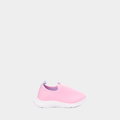 Tênis Infantil Vertus Jogging Logo Pespontos Tecido Rosa & Lilás