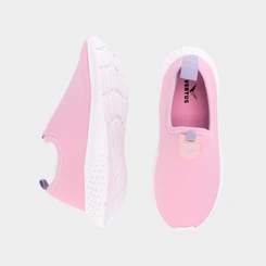 Tênis Infantil Vertus Jogging Logo Pespontos Tecido Rosa & Lilás