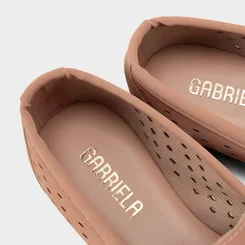 Mocassim Gabriela Vazado Com Amarração Bege