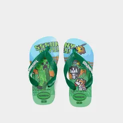 Chinelo Infantil Havaianas Minecraft Original Verde