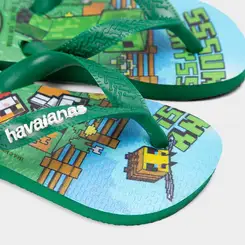 Chinelo Infantil Havaianas Minecraft Original Verde