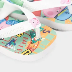 Chinelo Bebê Havaianas Peppa Pig Original Branco & Verde