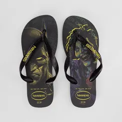 Chinelo Masculino Havaianas Top Herois Original Batman & Coringa Preto