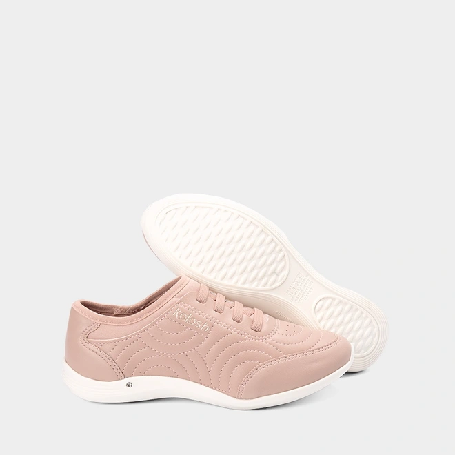 Tênis Feminino Casual Kolosh Costura Relevo Rosa