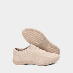 Tênis Feminino Casual Kolosh Costura Relevo Bege